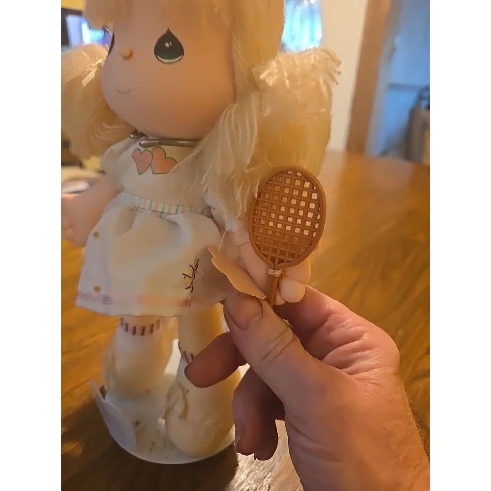 Vintage Applause 1988 Precious Moments Doll W/ Tennis Racquet 10” READ DETAILS